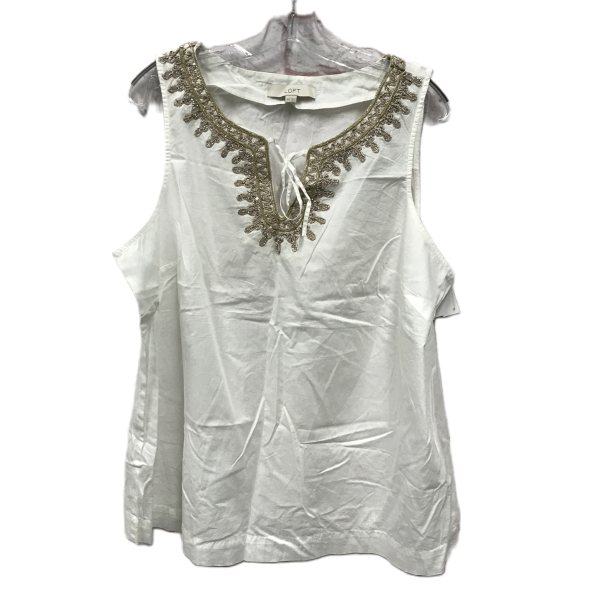 Cream Top Sleeveless By Loft, Size: 1x For Sale