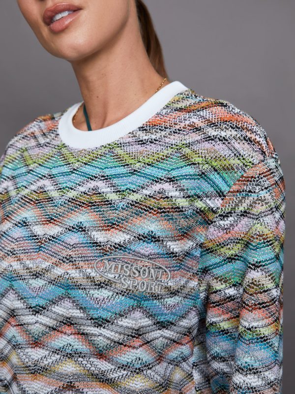 Crewneck Sweatshirt - Rainbow Lilla Arancio Lime For Cheap - Image 4