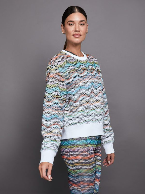 Crewneck Sweatshirt - Rainbow Lilla Arancio Lime For Cheap - Image 3